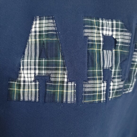 Vtg Army Sweatshirt Men's Large Navy Blue Soffe Sweats Distressed USA - Picture 8 of 14